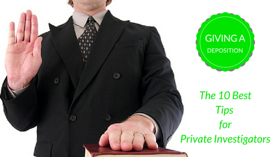 Private Investigator swearing oath for a deposition
